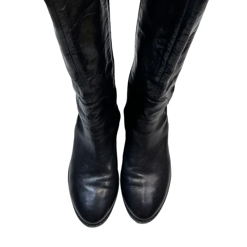 COLE HAAN Womens Knee High Fashion‎ Boots Black Brown Leather Riding Size 6.5M